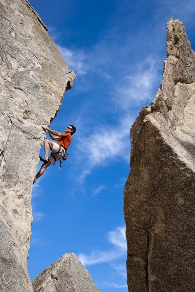 Climber going for the summit. Stock Photo
