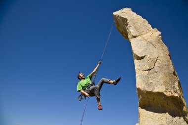 rappelling dağcı.