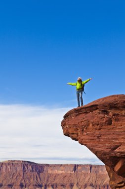 Hiker on the summit. clipart