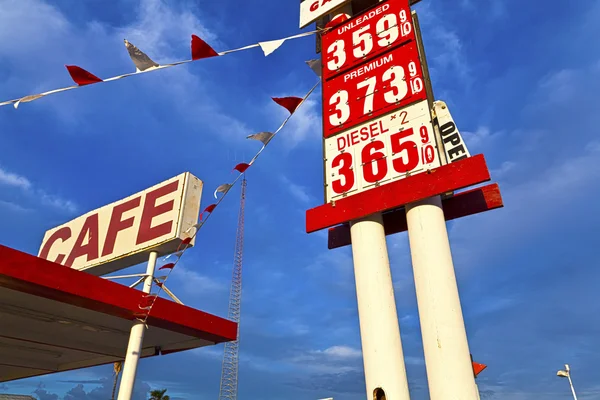 stock image Cafe and gas sign.