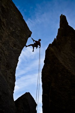 rappelling dağcı.