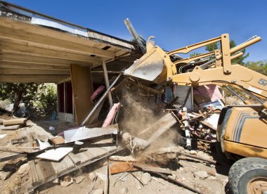 House being demolished. clipart