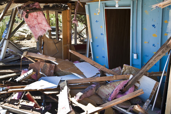 House being demolished.