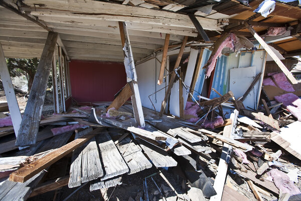 House being demolished.