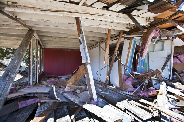 House being demolished.