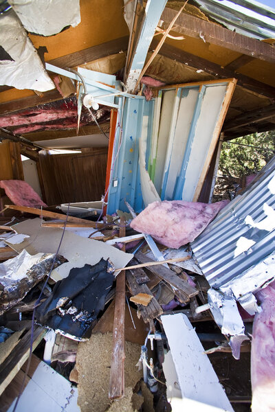 House being demolished.