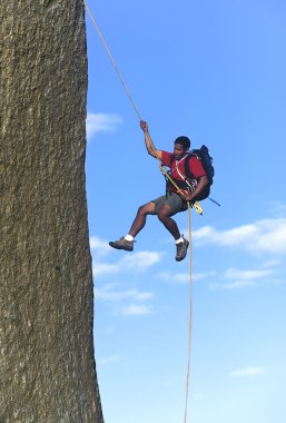 rappelling dağcı.