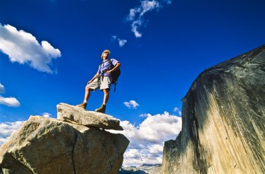 Hiker in the widerness. clipart