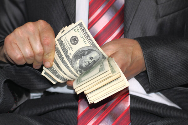 Businessman said one hundred dollar bill