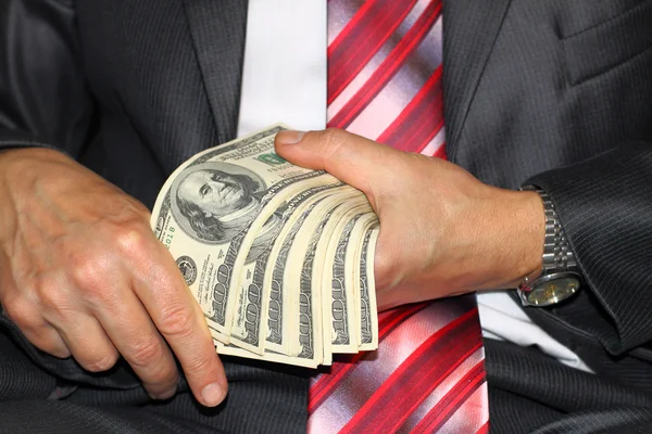 Businessman said one hundred dollar bill — Stock Photo, Image