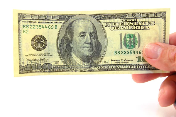 Biznesmen posiadania sto Dolar — Zdjęcie stockowe