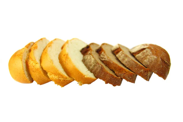 白色和褐色面包 — 图库照片