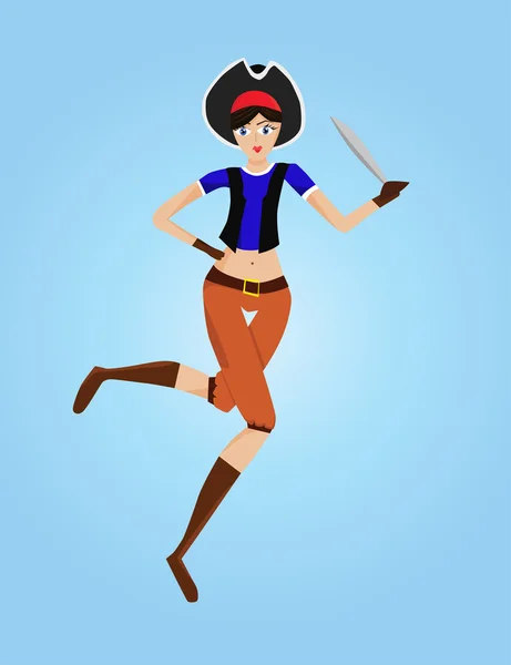 stock vector Pirate girl