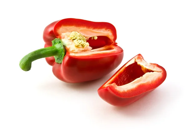 Sliced pepper with one-quarter — Stock Photo, Image