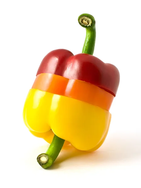 Sliced three-color pepper — Stock Photo, Image
