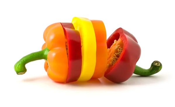 Color parts of bulgarian pepper — Stock Photo, Image
