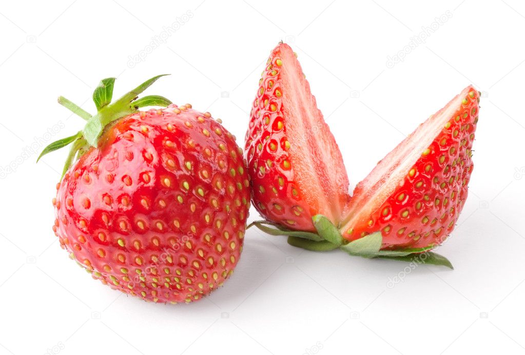 Strawberries cut in half Strawberry cut in half — Stock Photo
