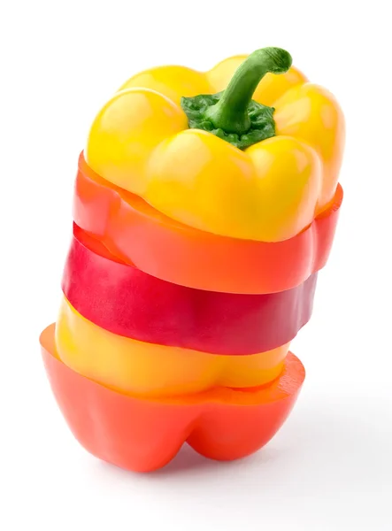 Sliced multi-color pepper — Stock Photo, Image