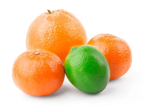 Pomarańcza, mandarynka i lipa — Zdjęcie stockowe