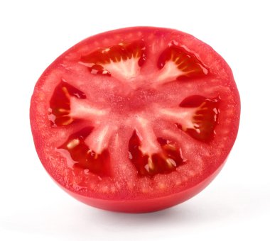 Slice of juicy red tomato clipart