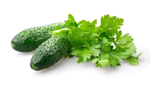 Two cucumber and parsley — Stock Photo, Image
