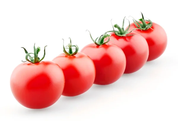 Wiśniowe pomidory w wierszu — Zdjęcie stockowe