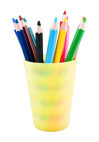 Multicolor pencils in jar — Stock Photo, Image
