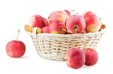 Overfull backet with mini apples clipart