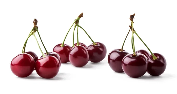 Three groups of juicy cherries — Stock Photo, Image