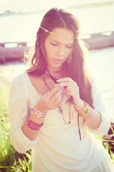 Chica hippie — Foto de Stock
