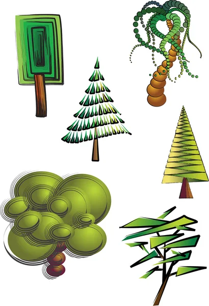 Illustraties bomen — Stockvector