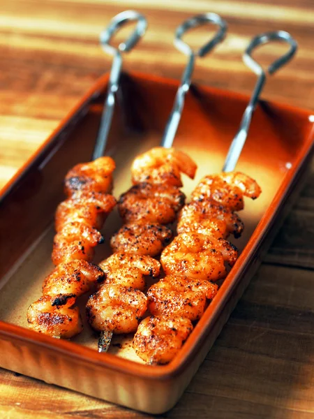 Spicy grilled shrimps — Stock Photo, Image