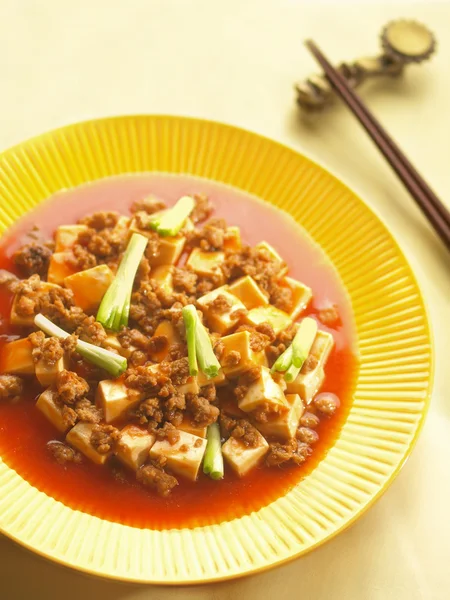 Tradycyjne Syczuan kuchni mapo tofu — Zdjęcie stockowe