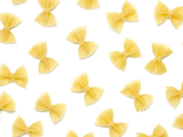 Farfalle těstoviny na bílém pozadí — Stock fotografie