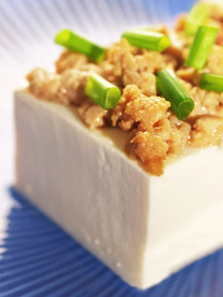 Gestoomde tofu met gehakt varkensvlees — Stockfoto