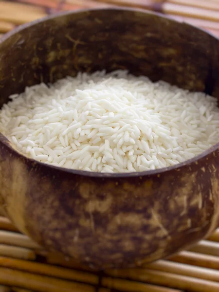 Rå vit klibbig ris — Stockfoto