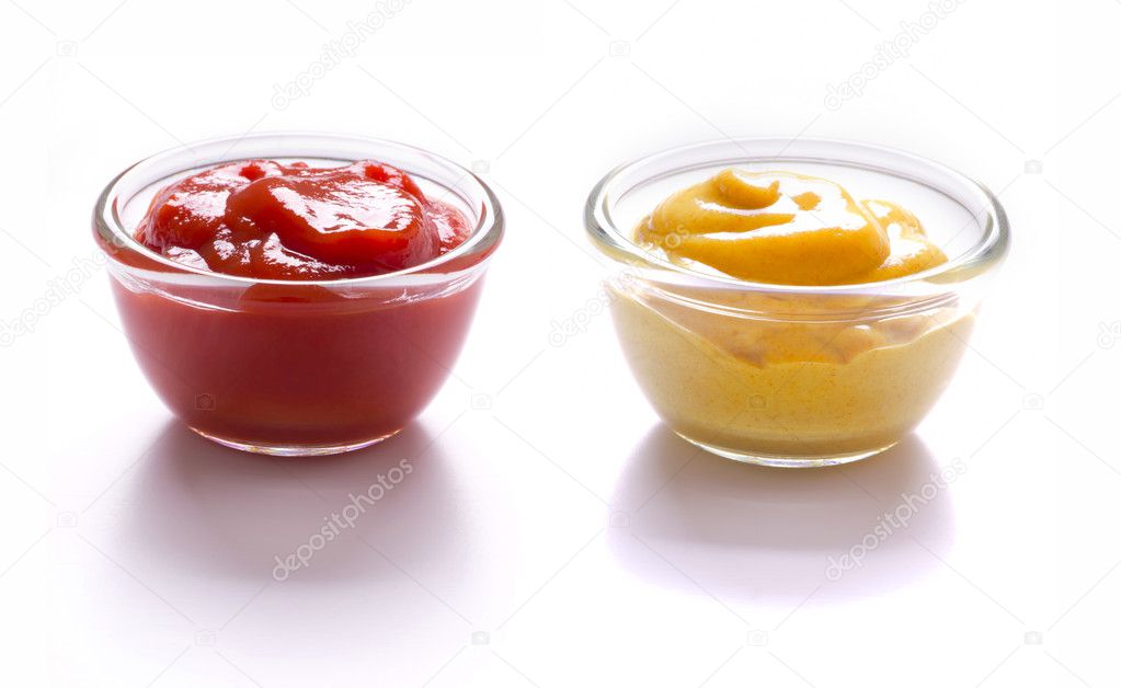 Tomato ketchup and mustard