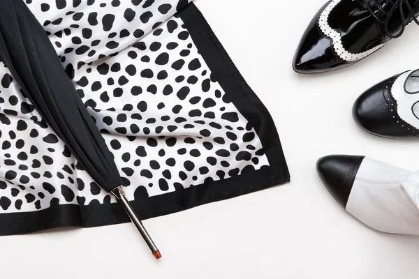 Šátek, deštník a boty Royalty Free Stock Fotografie