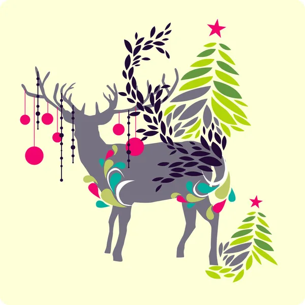 Christmas rådjur Royaltyfria illustrationer