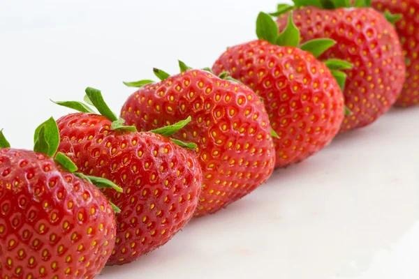 Strawberries in a row — Stock Photo, Image
