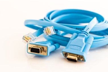 Network cable to configure routers clipart