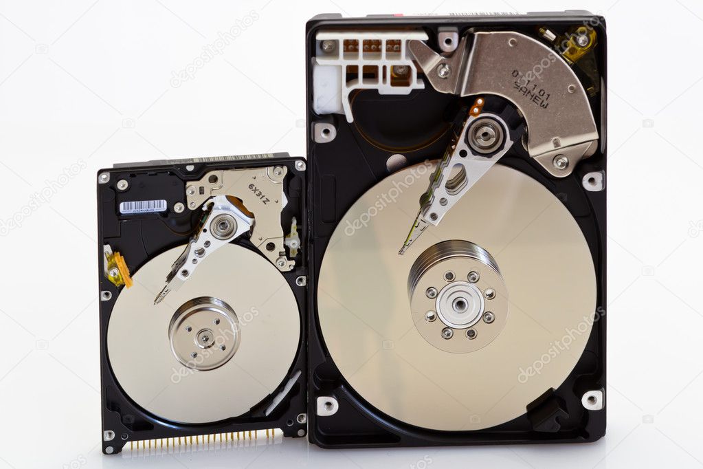 Comparison Of The Size Of An Open 2 5 And 3 5 Disk Drive Stock Photo Image By C Ludinko