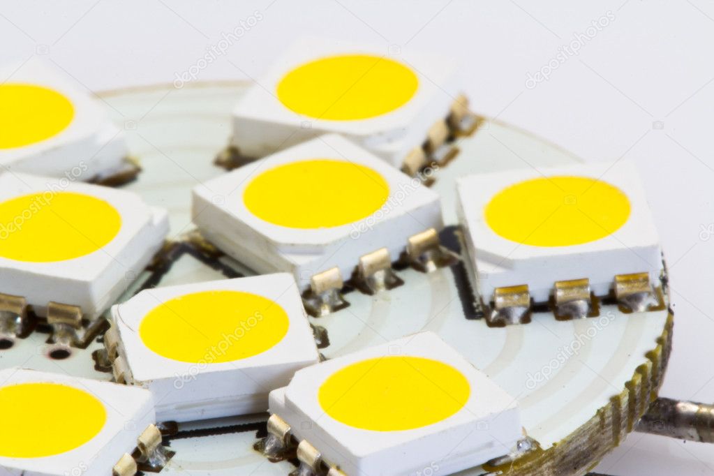 Detail of LED light bulbs