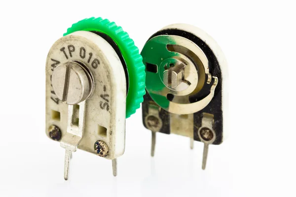 Rincian dari sebuah resistor variabel, trimmer — Stok Foto