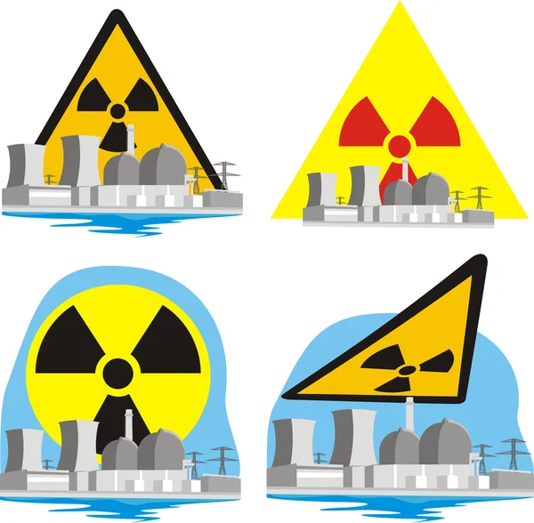 Nukleáris veszélyes — Stock Vector
