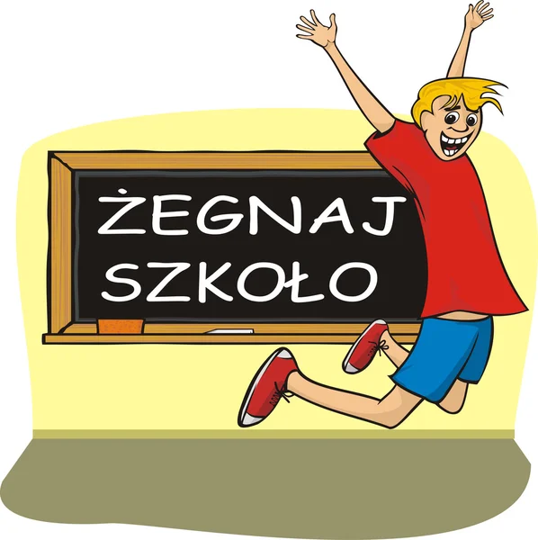 Stock vector żegnaj szkoło - czas na wakacje