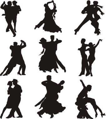 Dancing silhouettes clipart