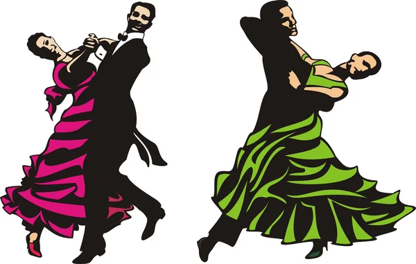 Pareja - baile de pareja — Archivo Imágenes Vectoriales