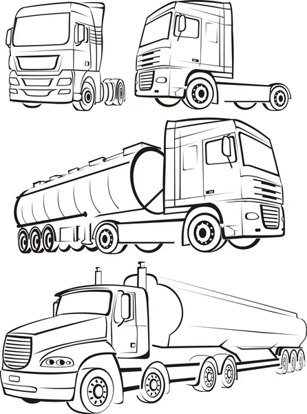 Kamyon ve kamyonet — Stok Vektör