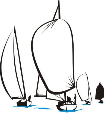 Regatta - sailing silhouettes clipart